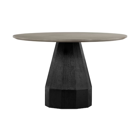 Armen Living Revival Concrete and Oak Round Dining Table LCRVDICCGR